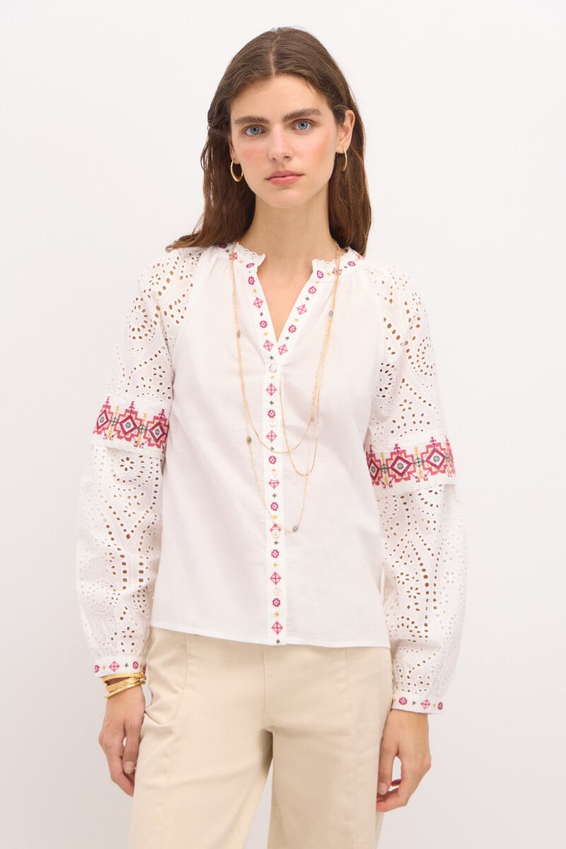 pedro del hierro Rebeca. Camisa bordada