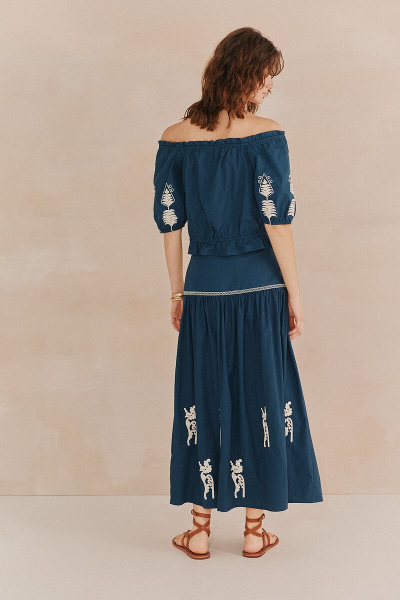 Pedro Del Hierro Renata. Falda Bordada