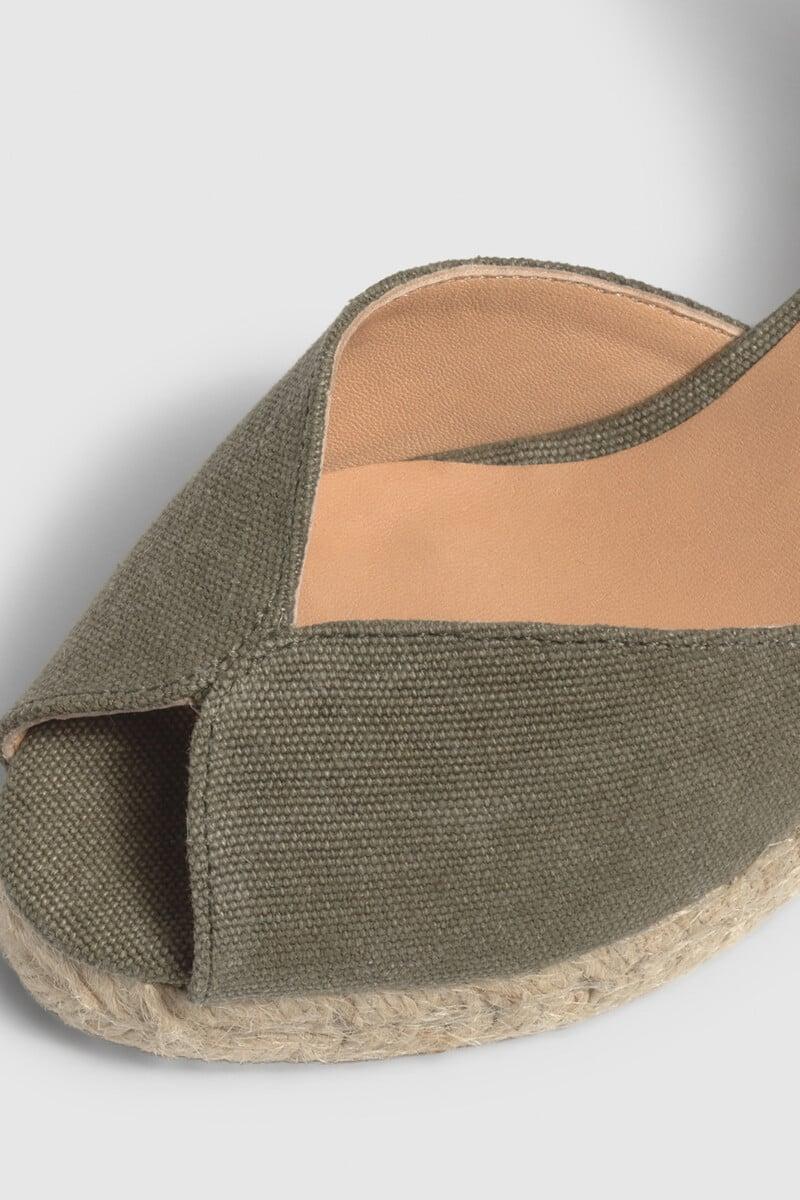 Pedro Del Hierro Sandalia Con Cuña Bianca Lona