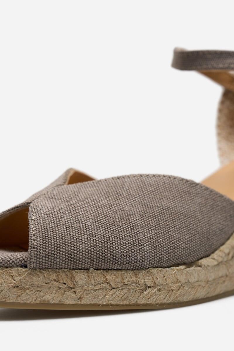 Pedro Del Hierro Sandalia Con Cuña Bianca Lona