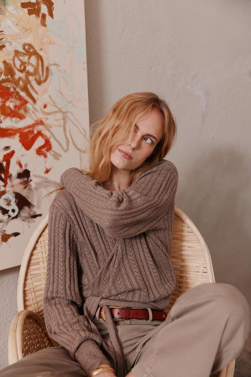 pedro del hierro Sara. Chaqueta de punto cruzada