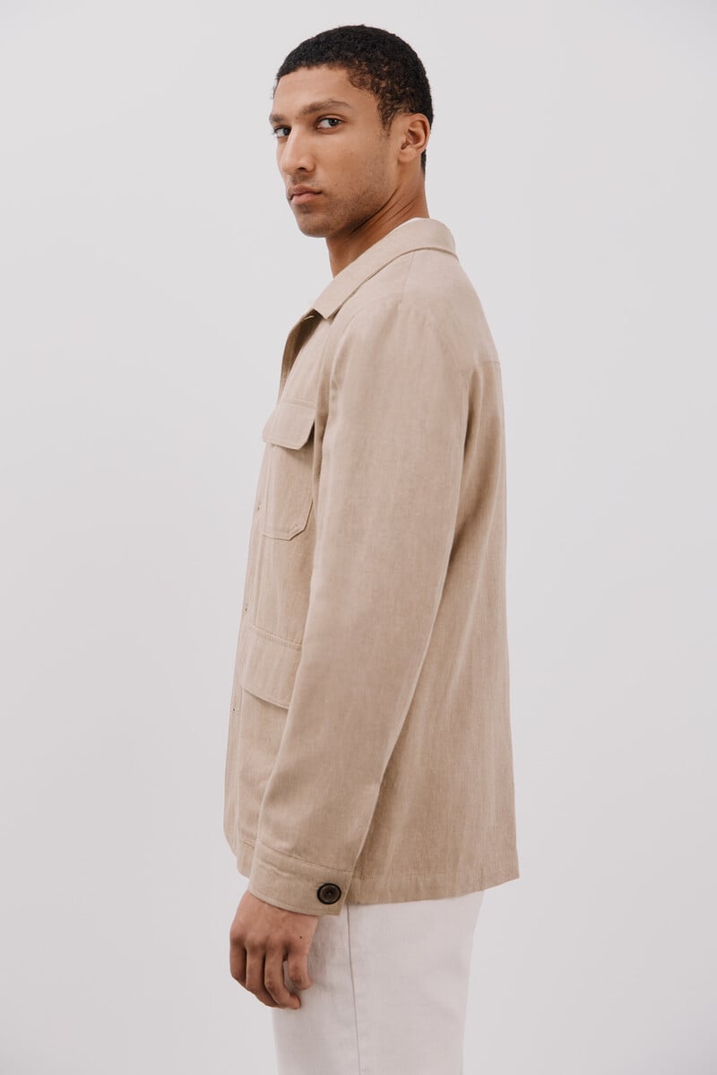 Pedro Del Hierro Sobrecamisa Lino Y Tencel