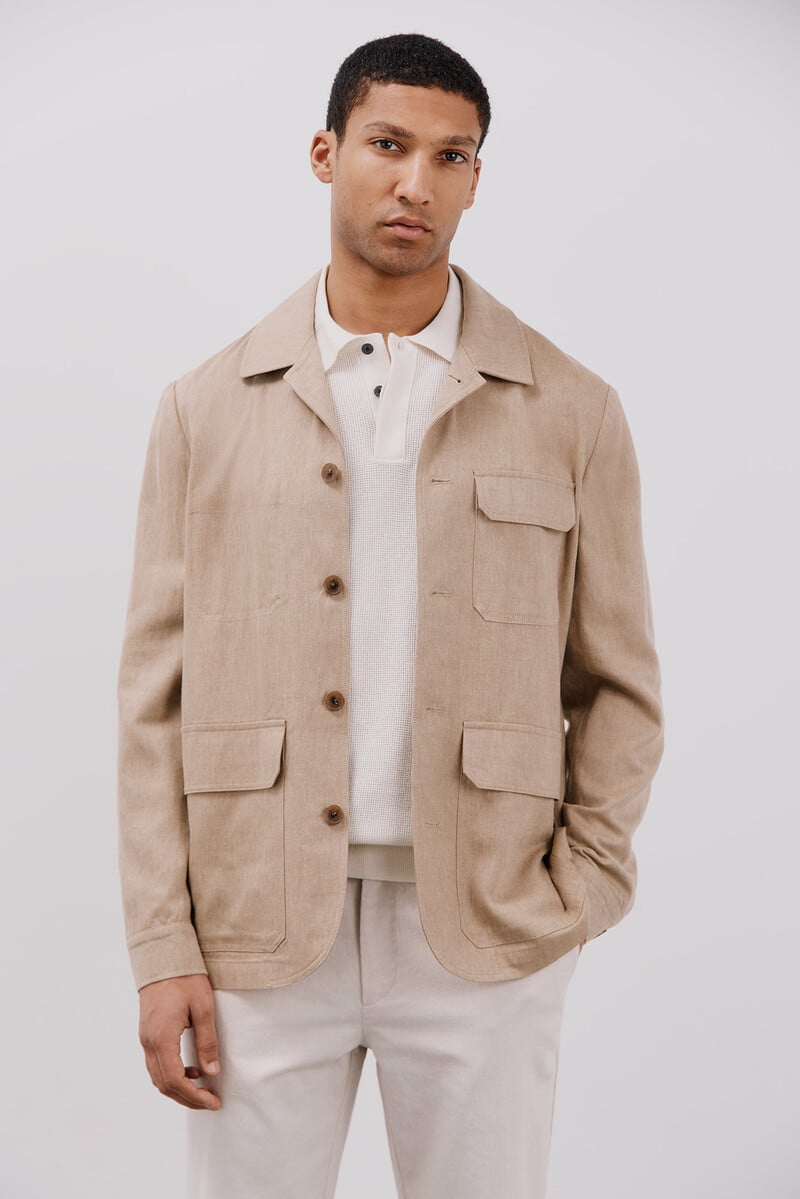 pedro del hierro Sobrecamisa lino y tencel