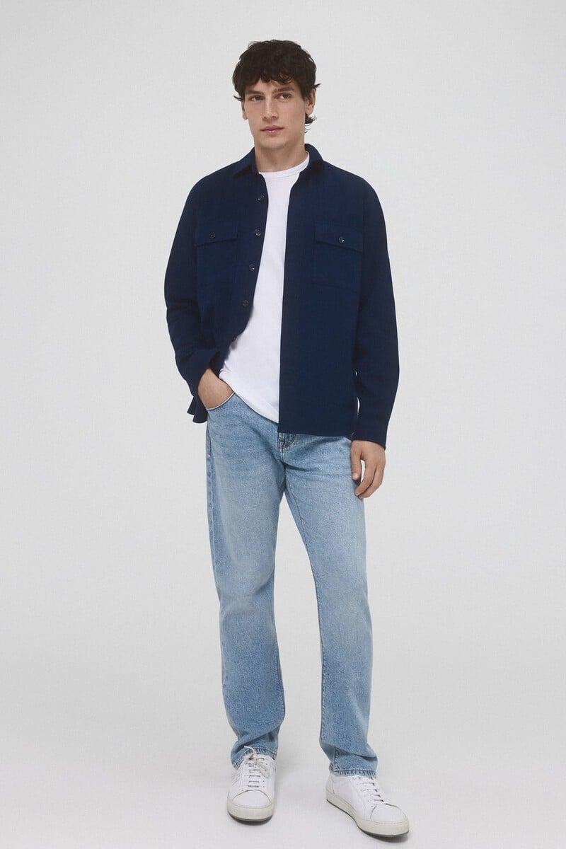 pedro del hierro Sobrecamisa lisa coordinado