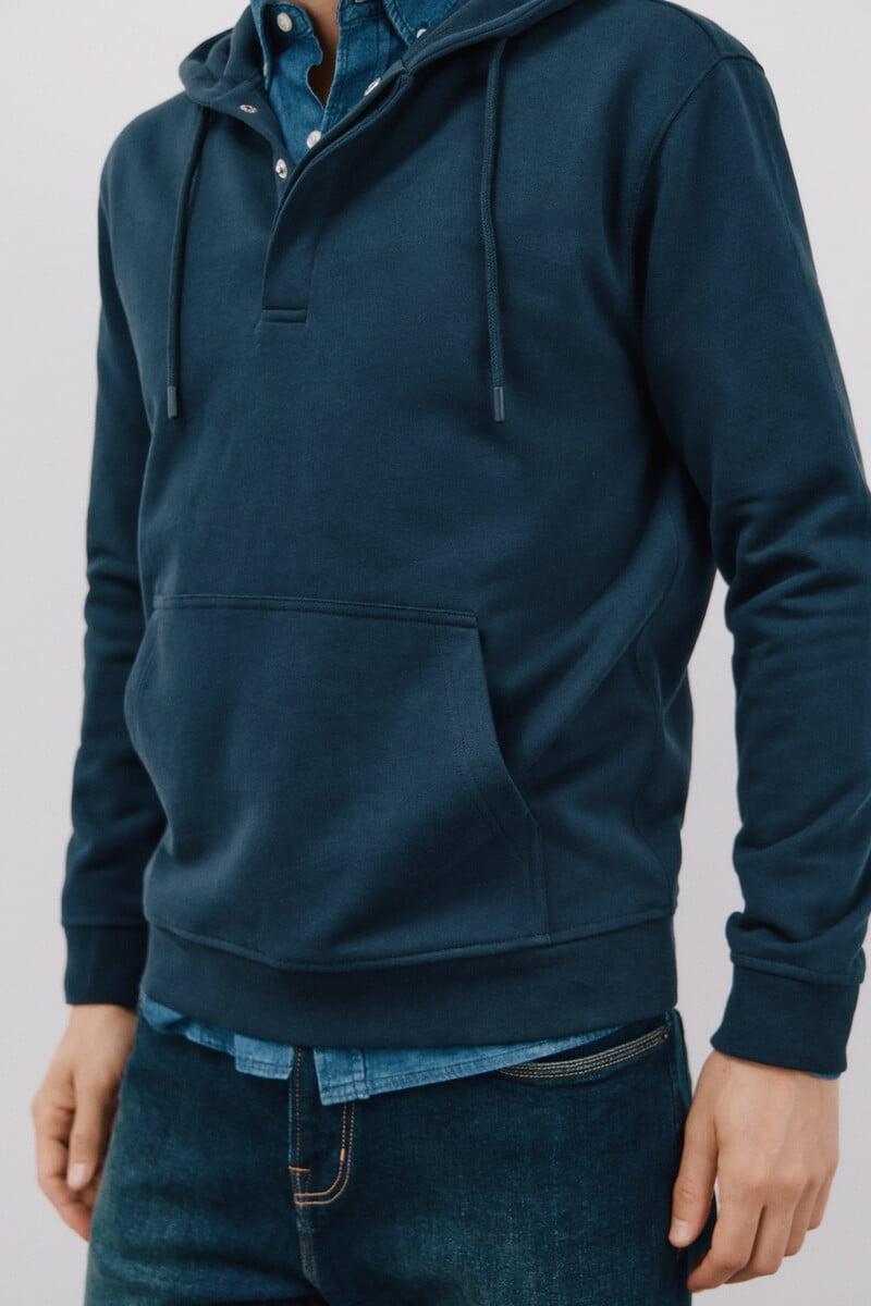 Pedro Del Hierro Sudadera Capucha Con Botones
