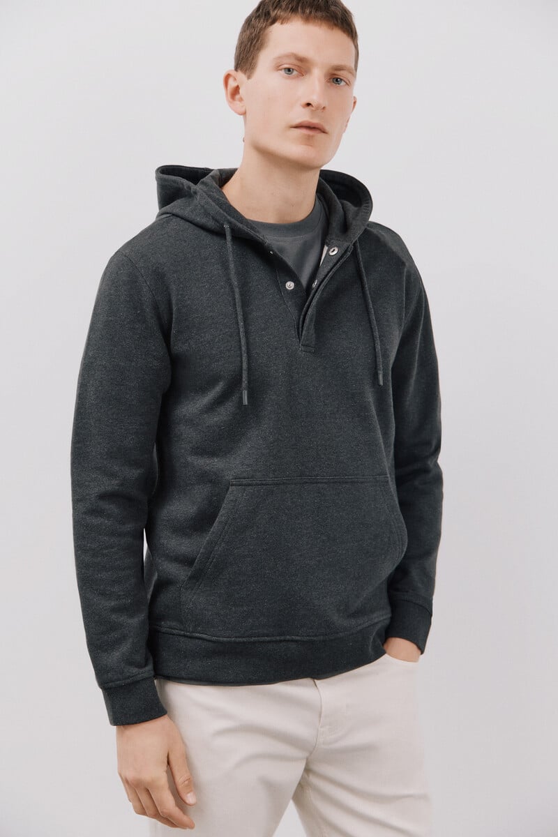 Pedro Del Hierro Sudadera Capucha Con Botones