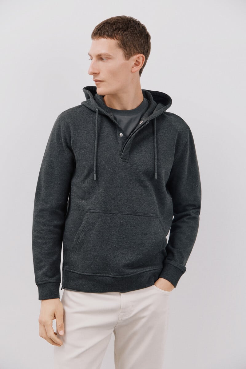 Pedro Del Hierro Sudadera Capucha Con Botones