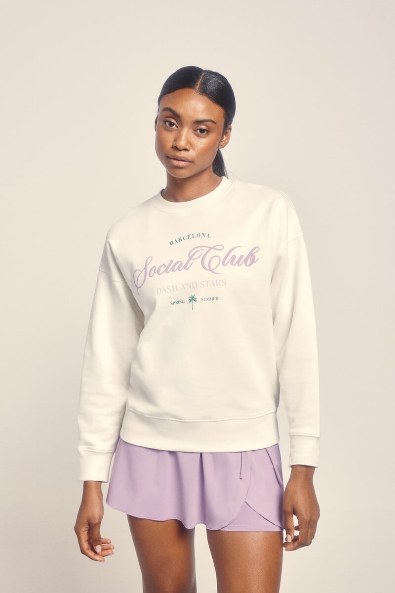 Pedro Del Hierro Sudadera Felpa 100% Algodón Blanco