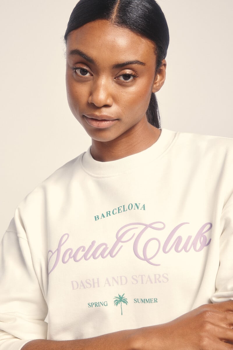 Pedro Del Hierro Sudadera Felpa 100% Algodón Blanco