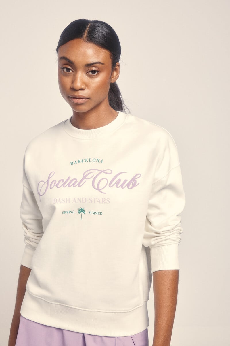 pedro del hierro Sudadera felpa 100% algodón blanco