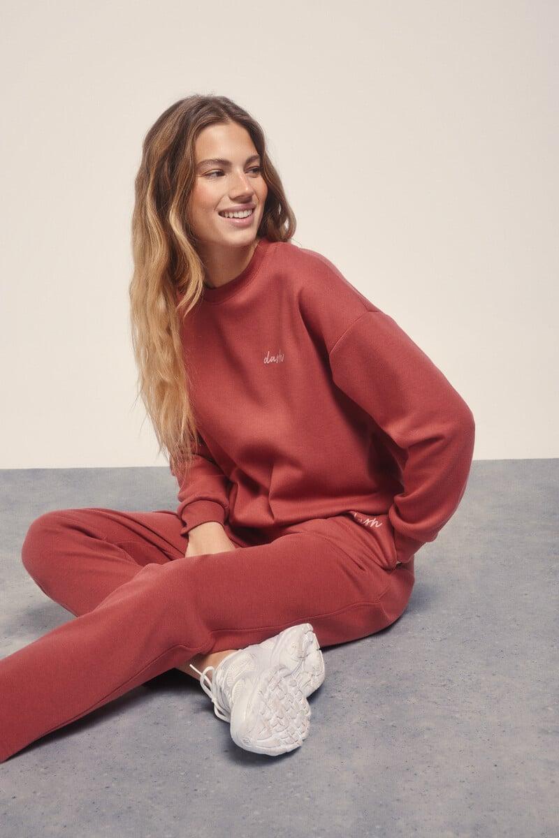 pedro del hierro Sudadera felpa piqué granate