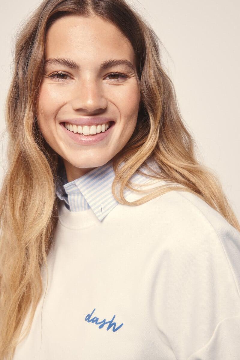 Pedro Del Hierro Sudadera Felpa Piqué Marfil