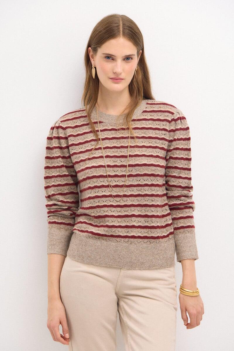 pedro del hierro Telma. Jersey rayas calado