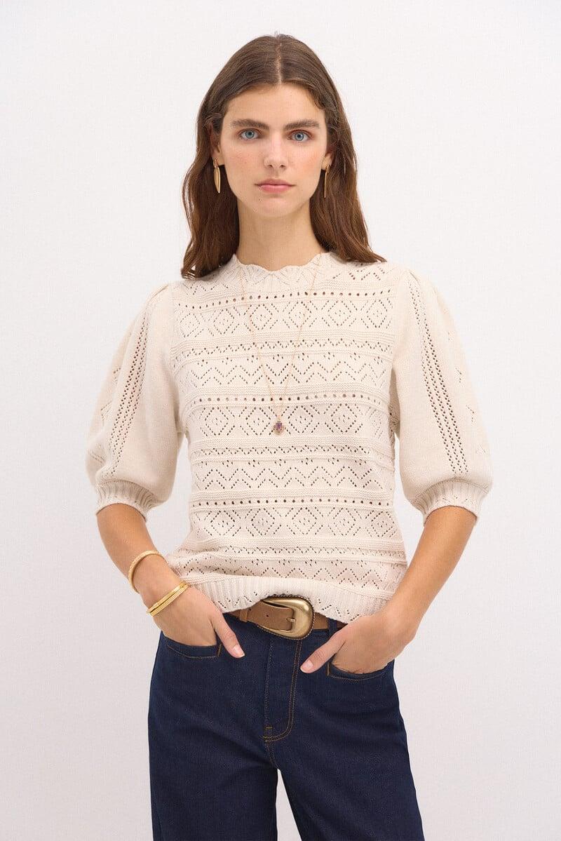 pedro del hierro Tiana. Jersey estructura calada