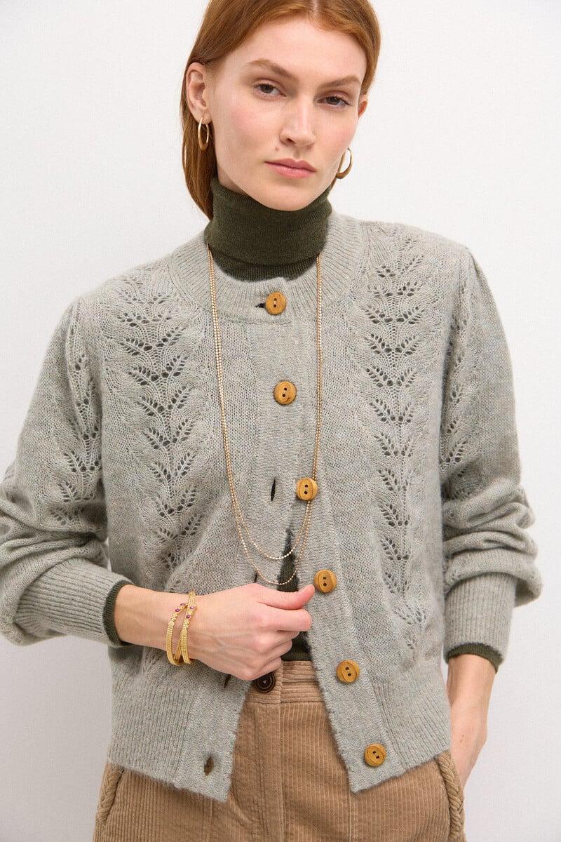 pedro del hierro Tiziana. Chaqueta de punto calados