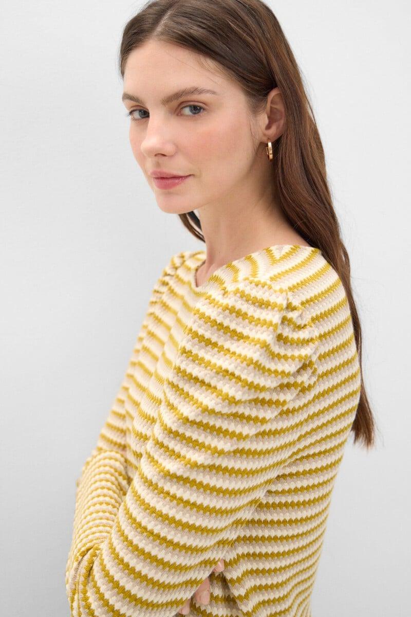 Pedro Del Hierro Top Con Estructura De Rayas