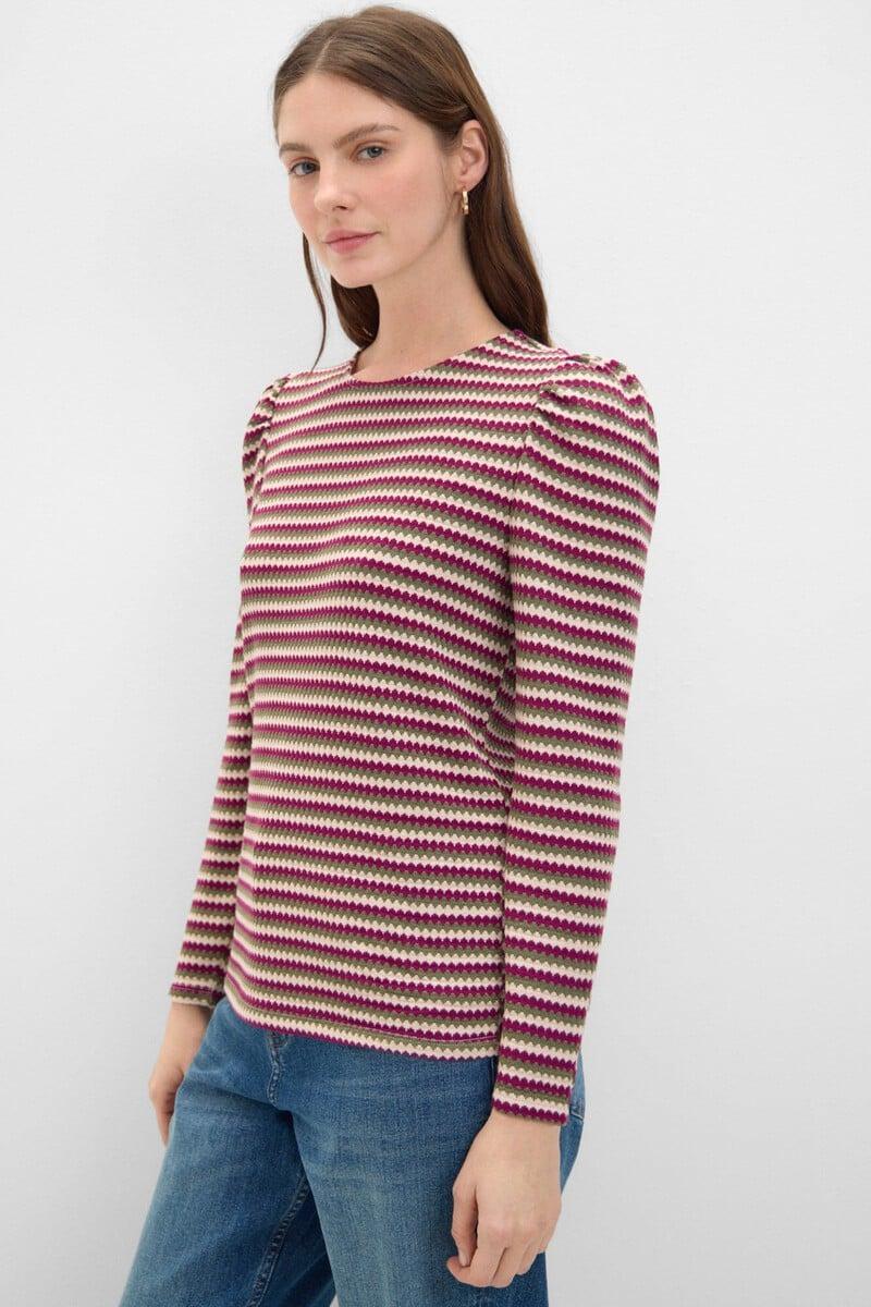 Pedro Del Hierro Top Con Estructura De Rayas