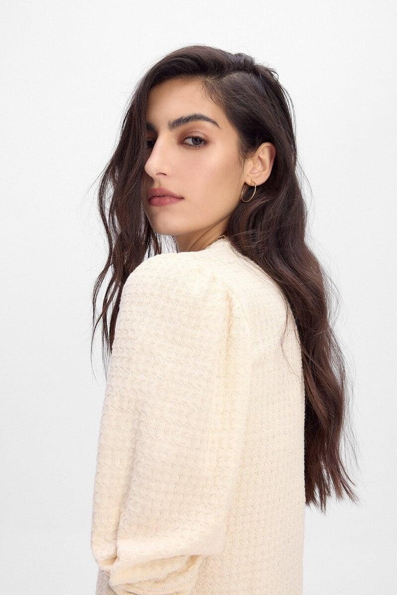 Pedro Del Hierro Top Estructura Manga Frunce