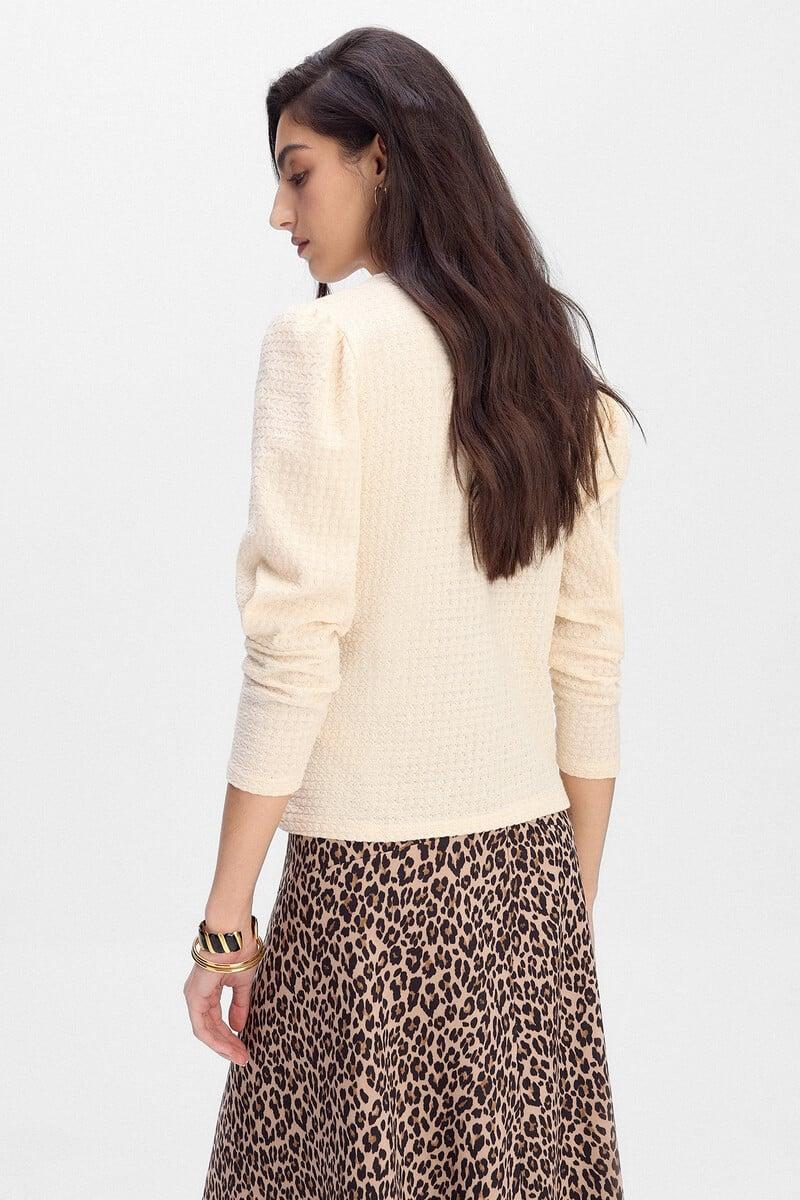 Pedro Del Hierro Top Estructura Manga Frunce