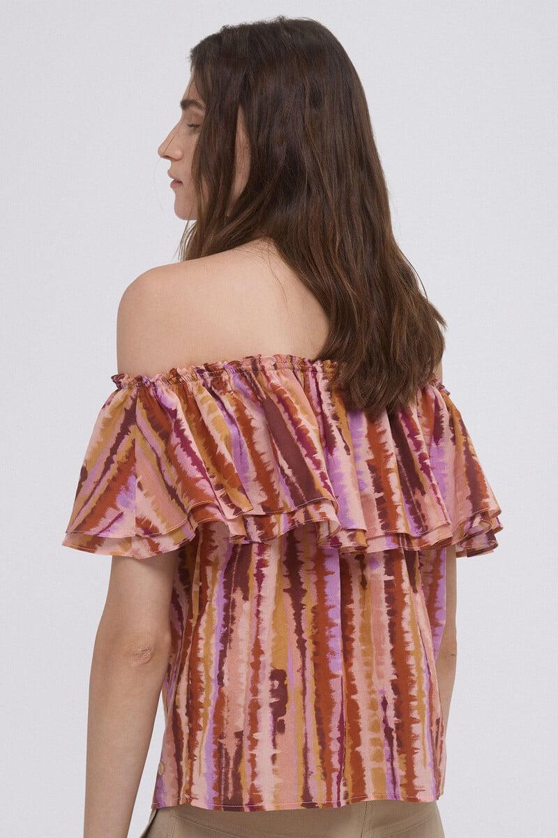 Pedro Del Hierro Top Off Shoulders Estampado