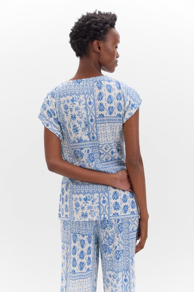 Pedro Del Hierro Top Plisado Con Nudo Lateral