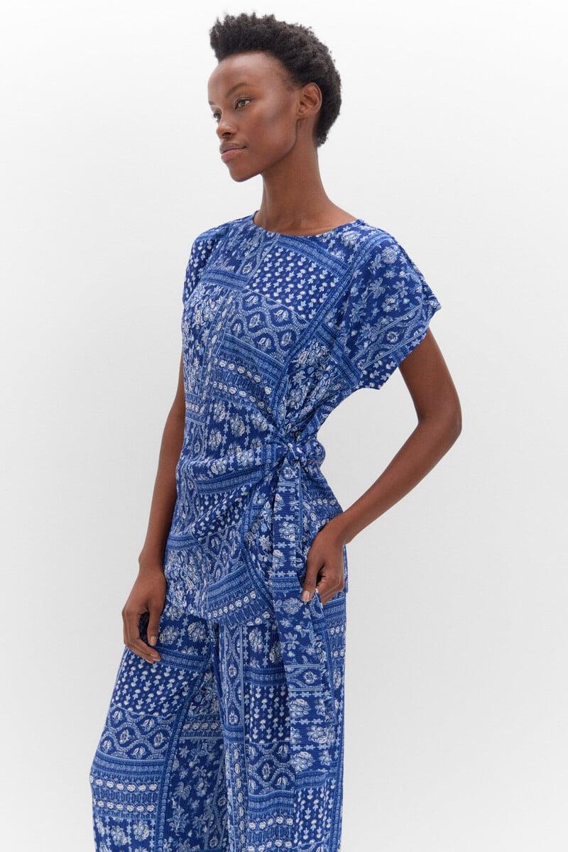 Pedro Del Hierro Top Plisado Con Nudo Lateral