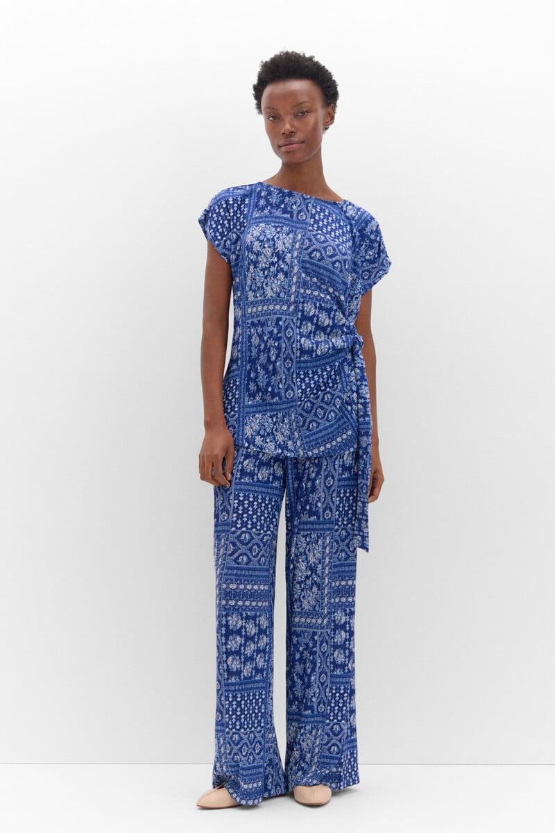 Pedro Del Hierro Top Plisado Con Nudo Lateral