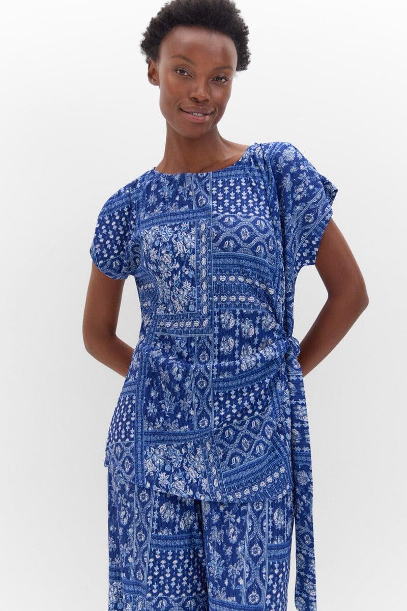 pedro del hierro Top plisado con nudo lateral