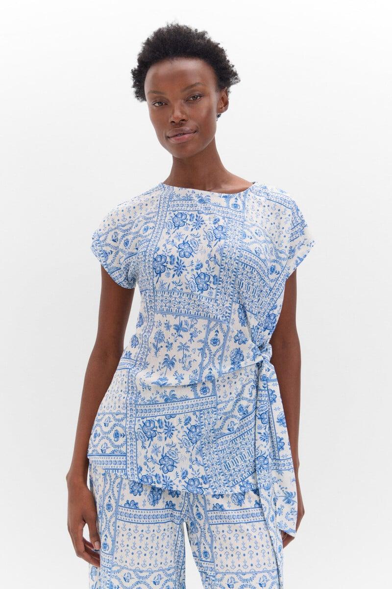 pedro del hierro Top plisado con nudo lateral