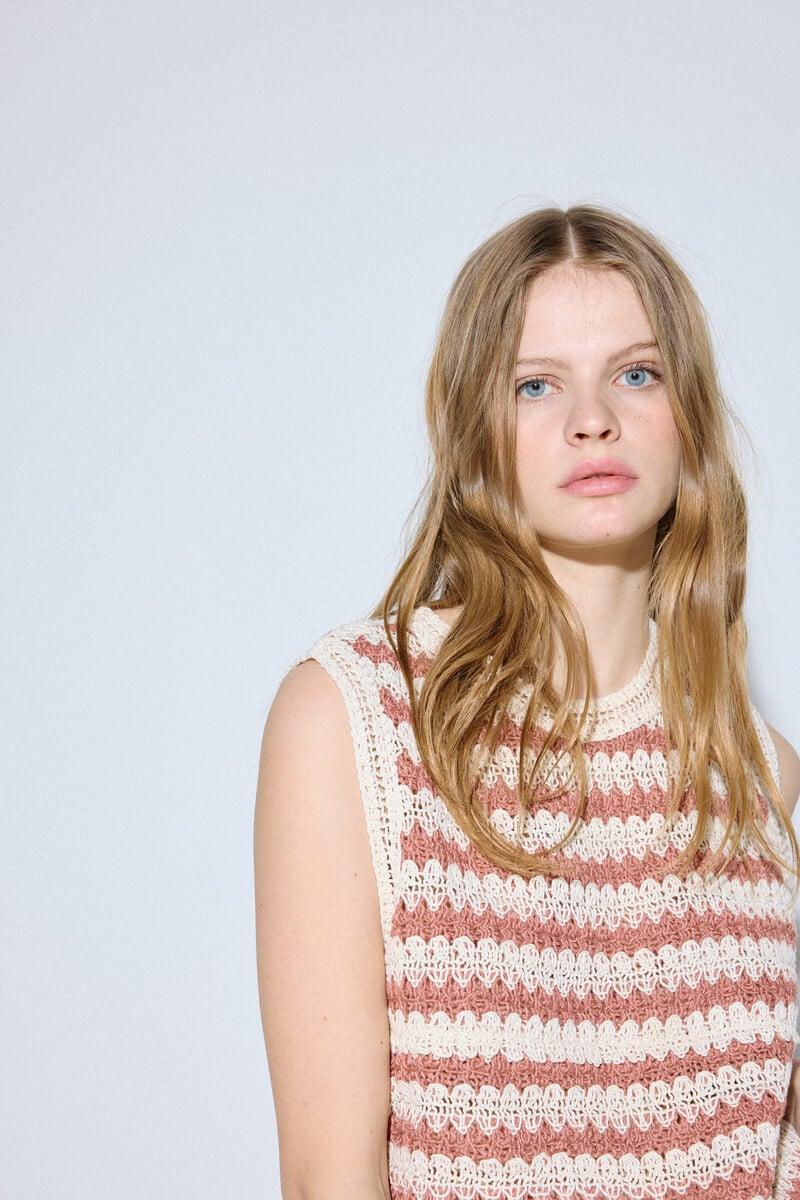 Pedro Del Hierro Top Rayas Crochet