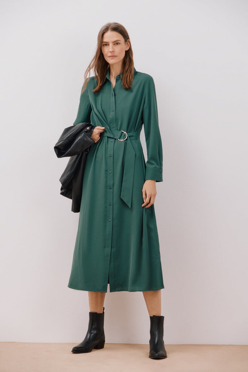 Pedro Del Hierro Vestido Camisero Fluido