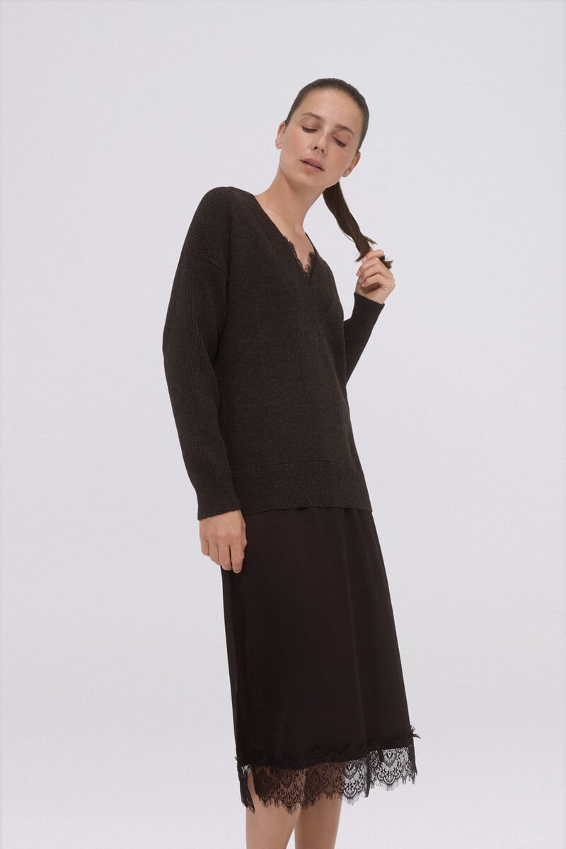 Pedro Del Hierro Vestido De Punto Lencero