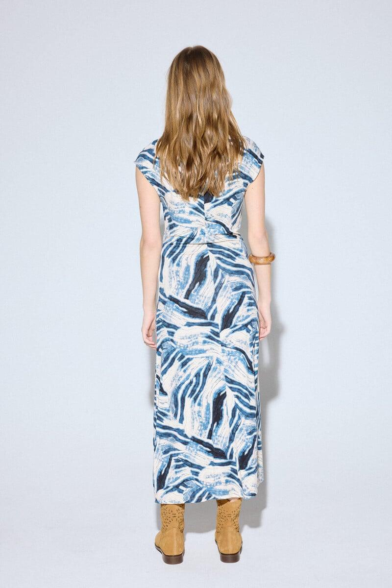 Pedro Del Hierro Vestido Estampado Drapeado