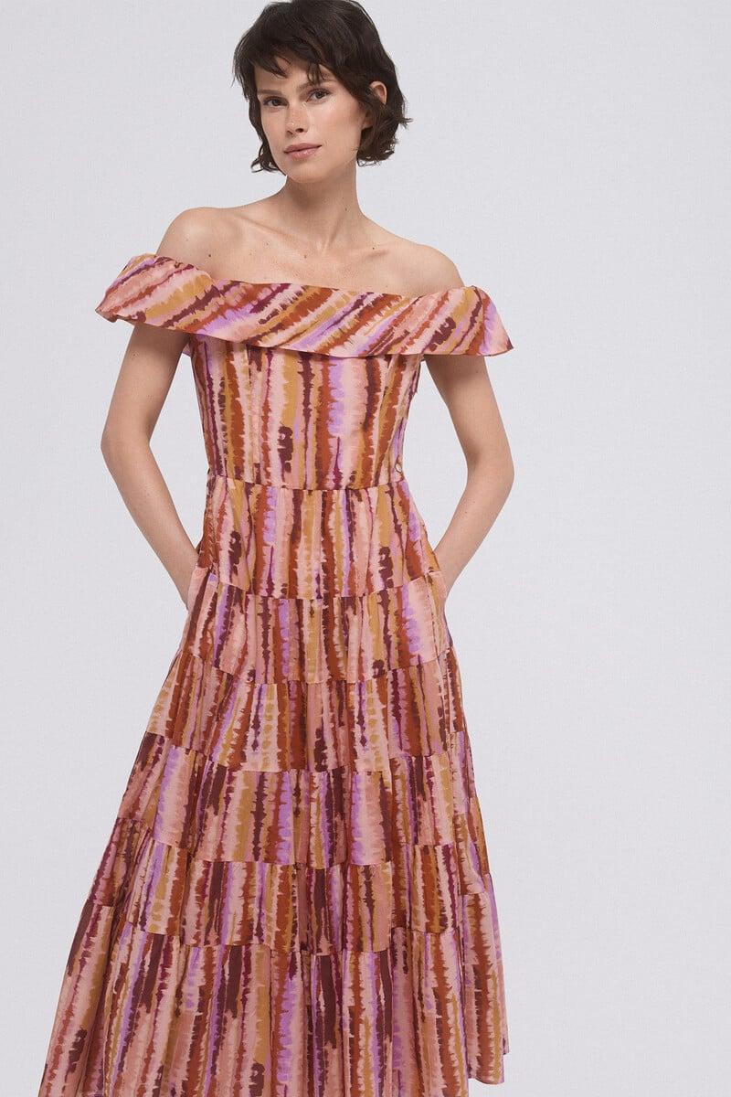 Pedro Del Hierro Vestido Estampado Volante