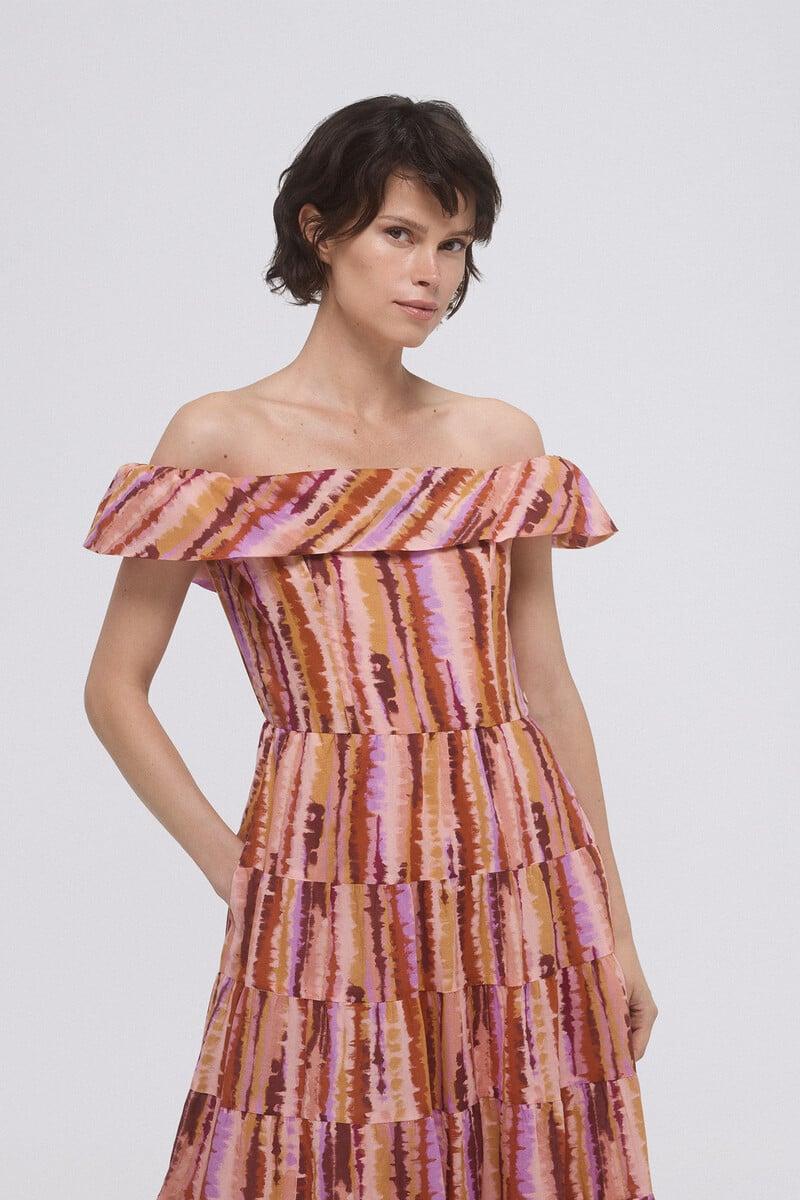 Pedro Del Hierro Vestido Estampado Volante