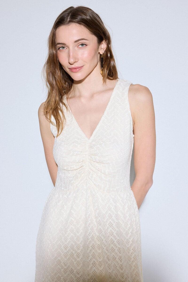 Pedro Del Hierro Vestido Estructura Frunce