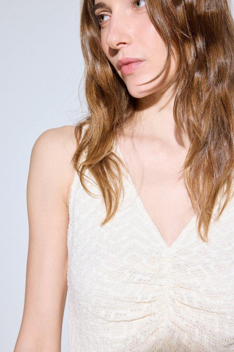 Pedro Del Hierro Vestido Estructura Frunce