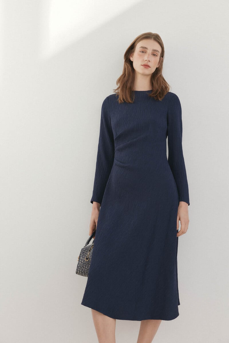 Pedro Del Hierro Vestido Estructura Manga Larga