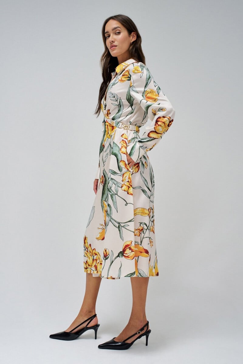 Pedro Del Hierro Vestido Flores Midi