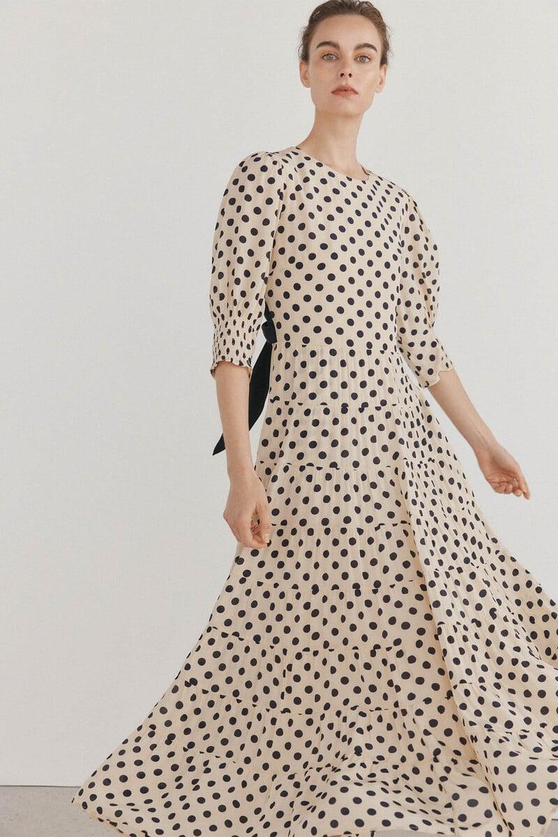 pedro del hierro Vestido lunares lazo contraste