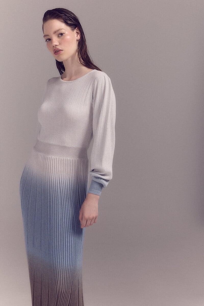 Pedro Del Hierro Vestido Lurex Plisado