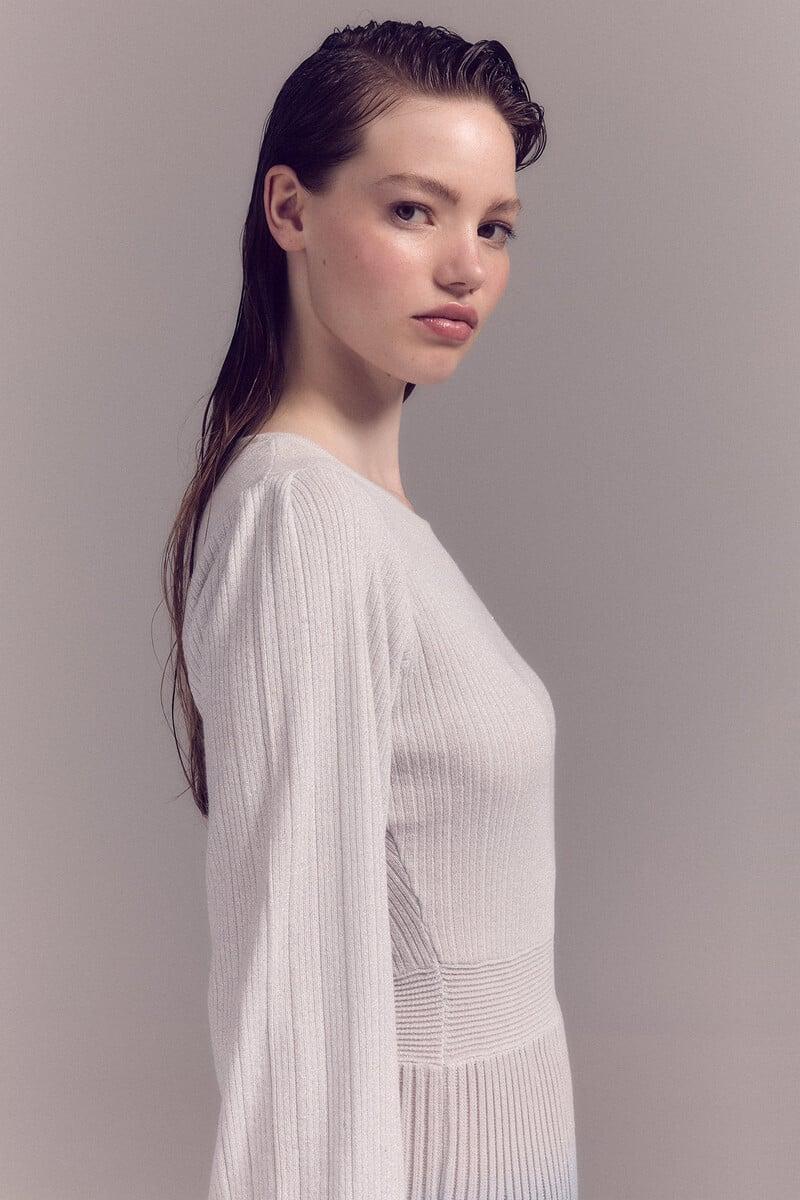 Pedro Del Hierro Vestido Lurex Plisado