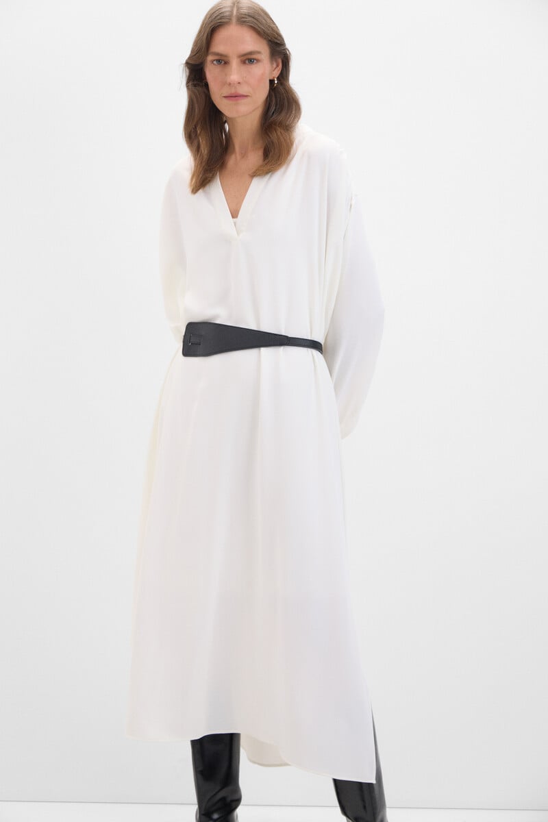 Pedro Del Hierro Vestido Negro Cinturón