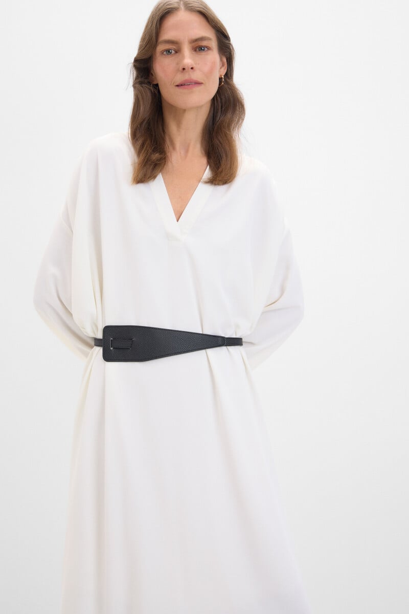 Pedro Del Hierro Vestido Negro Cinturón