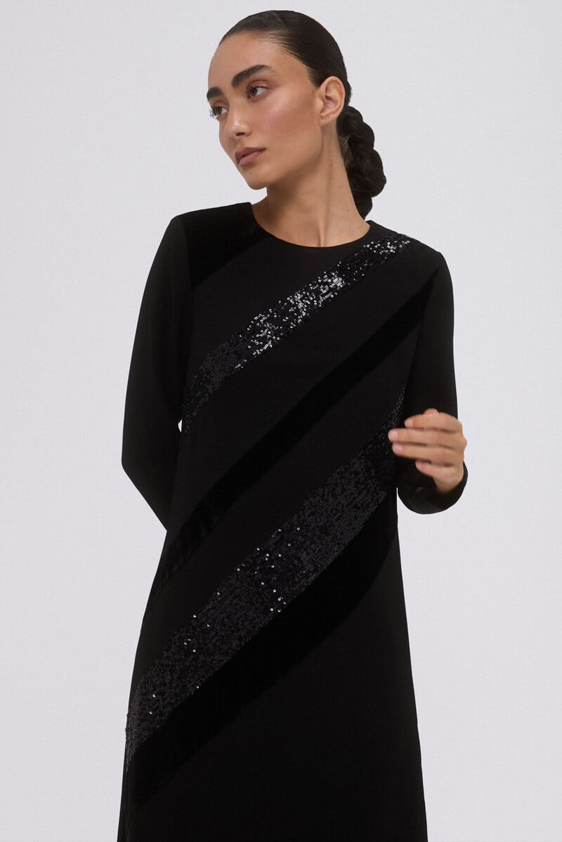 Pedro Del Hierro Vestido Negro Midi