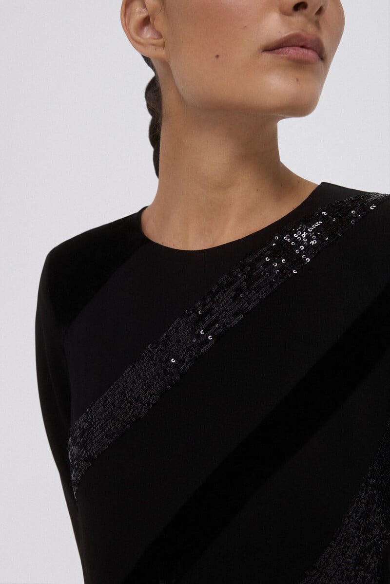 Pedro Del Hierro Vestido Negro Midi