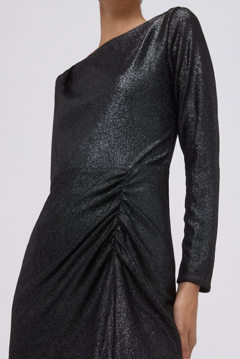 Pedro Del Hierro Vestido Plateado De Punto