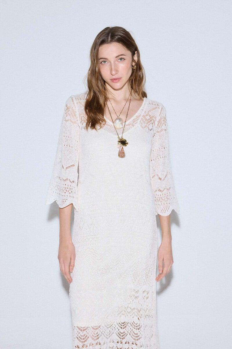 Pedro Del Hierro Vestido Punto Calado