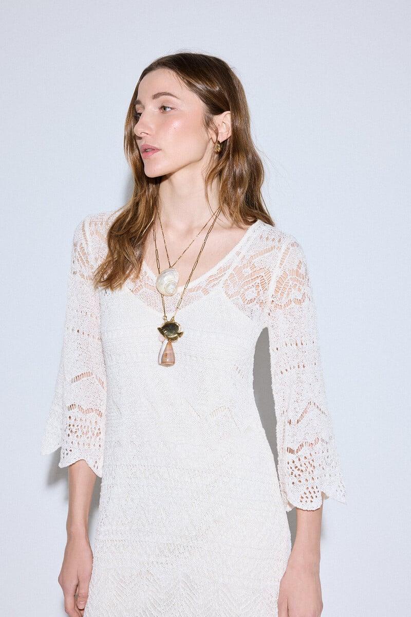 Pedro Del Hierro Vestido Punto Calado