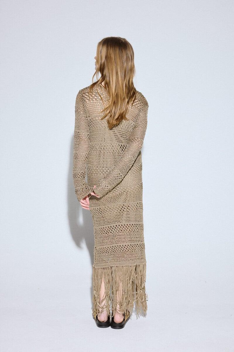 Pedro Del Hierro Vestido Punto Flecos